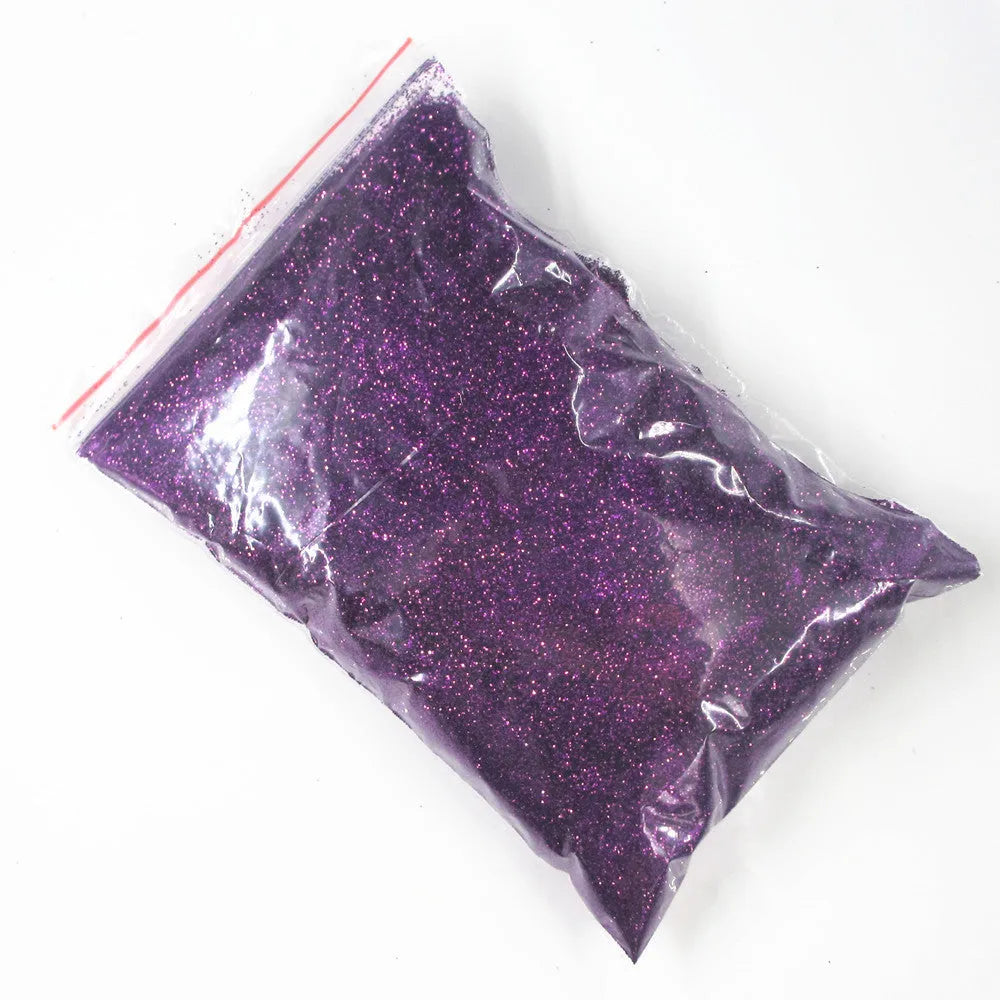 Nail glitter powder in 19 colours including gold, silver, blue, red, green and yellow for nail art and crafts