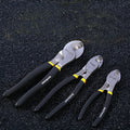 High carbon steel diagonal cable cutter with black PPR handle, 8 inch size shown