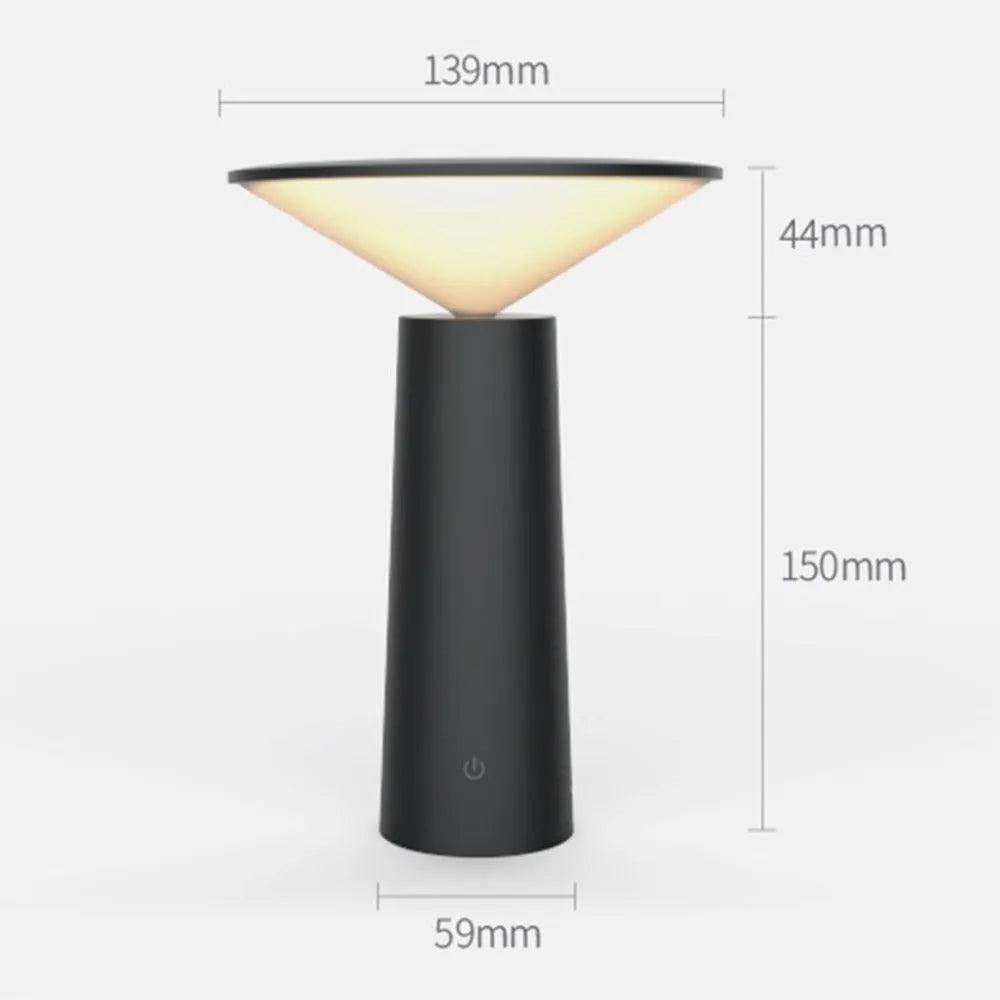 Black or white USB desk lamp with touch sensor, adjustable lamp head, and LED light source