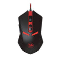 Black and red USB wired optical gaming mouse with ergonomic design and 6 programmable keys