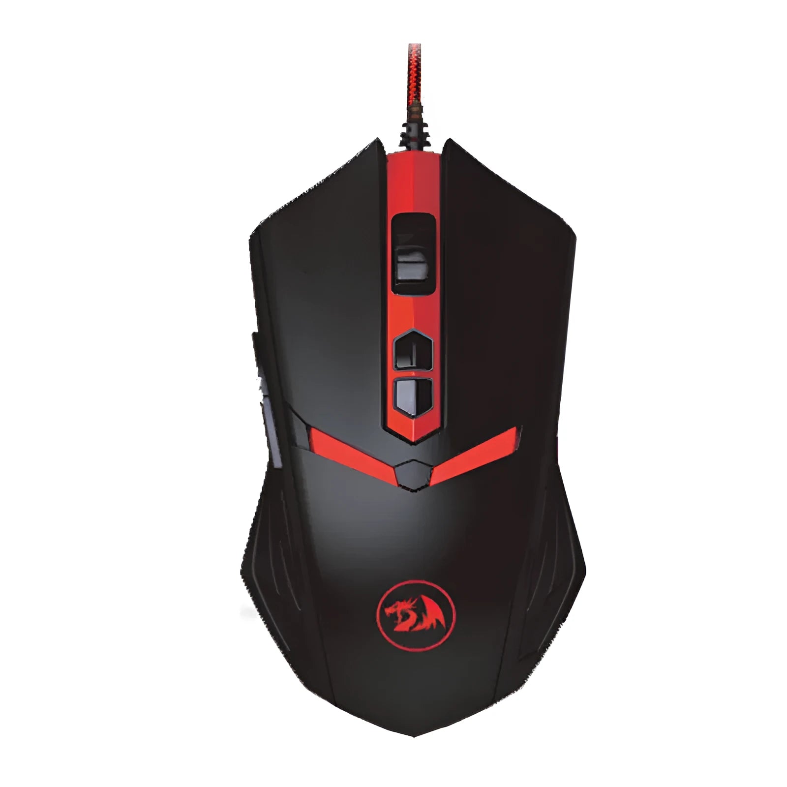 Black and red USB wired optical gaming mouse with ergonomic design and 6 programmable keys
