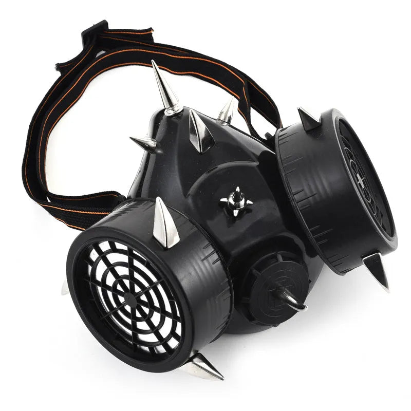 Black steampunk cosplay mask, one size costume face accessory for Halloween and themed events