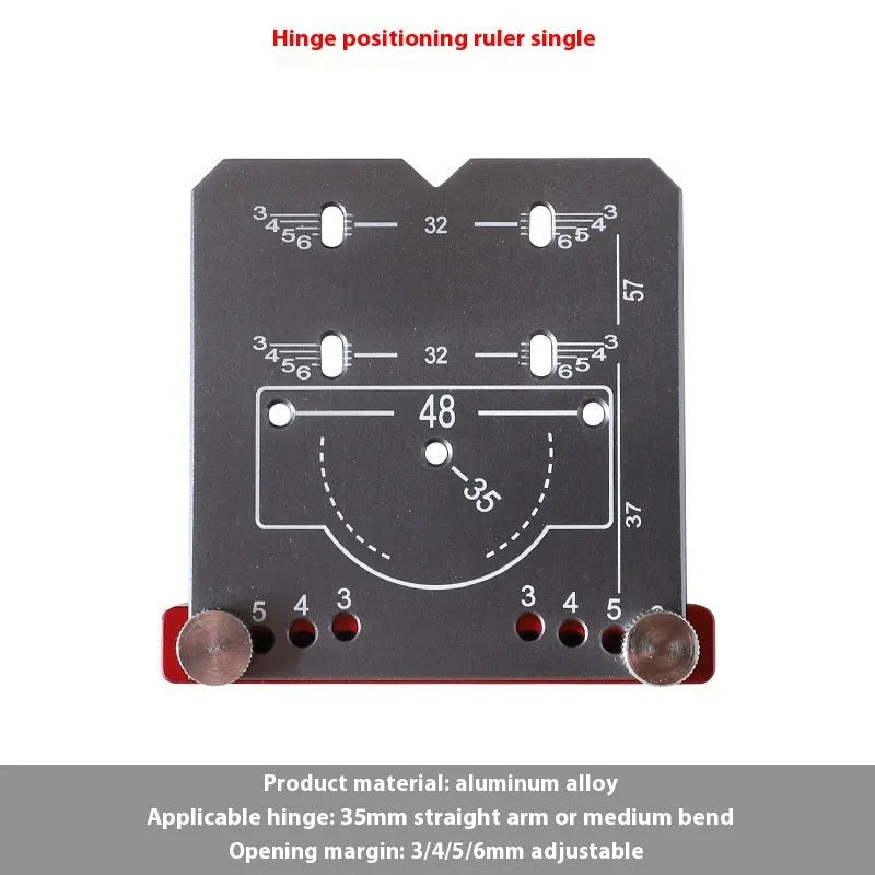 35mm hinge punch locator tool with adjustable margin settings for cabinet door installation