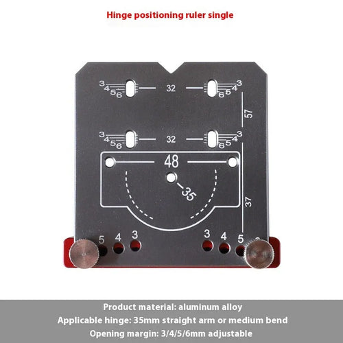 35mm hinge punch locator tool with adjustable margin settings for cabinet door installation