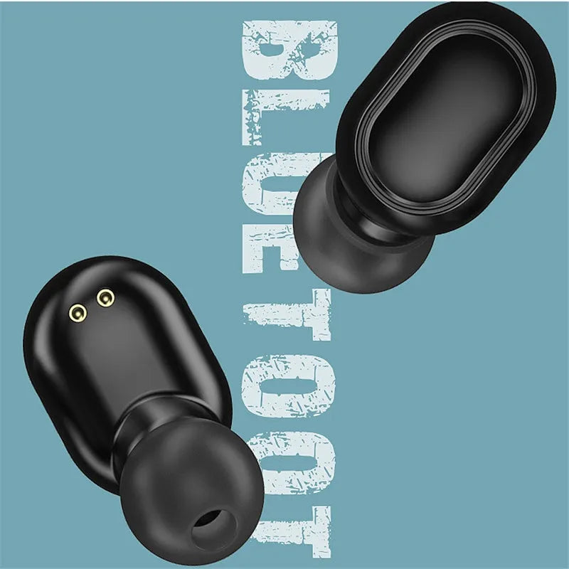 TWS digital display XT01 Bluetooth earphones with charging case showing white and blue indicator lights