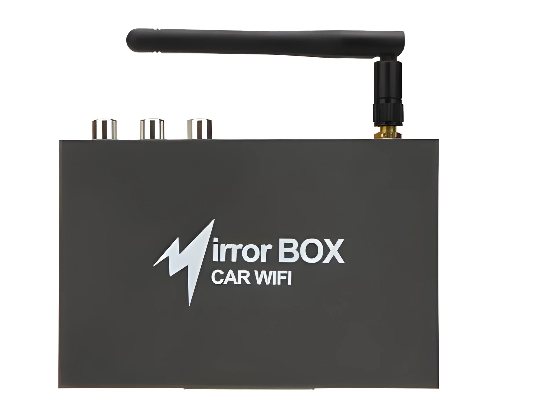 Car mirror link box with power cable, antenna and AV cables for smartphone screen mirroring