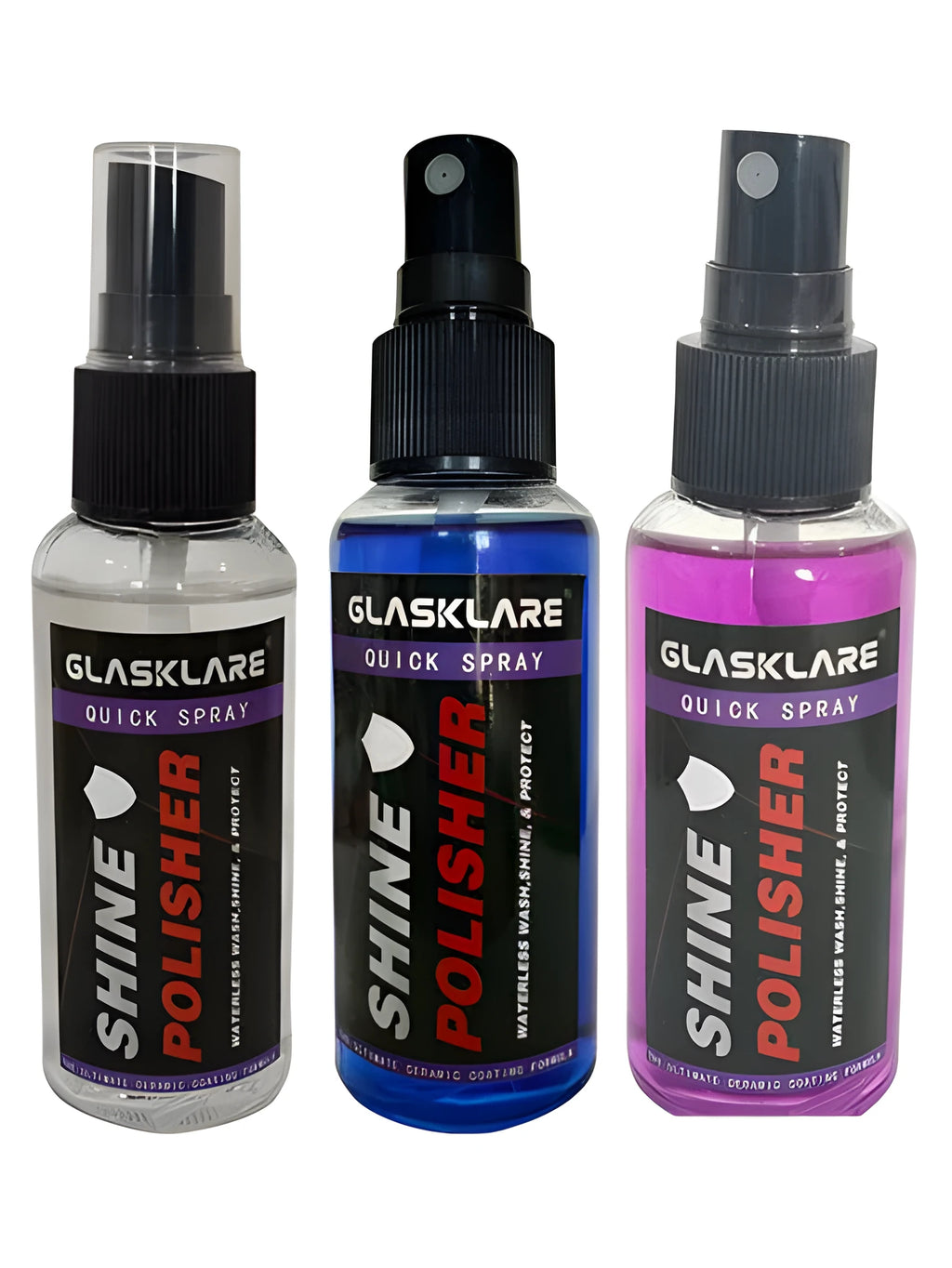 Waterless wash car paint crystal coating bottle 9H hardness mirror gloss 110ml 50ml blue violet transparent