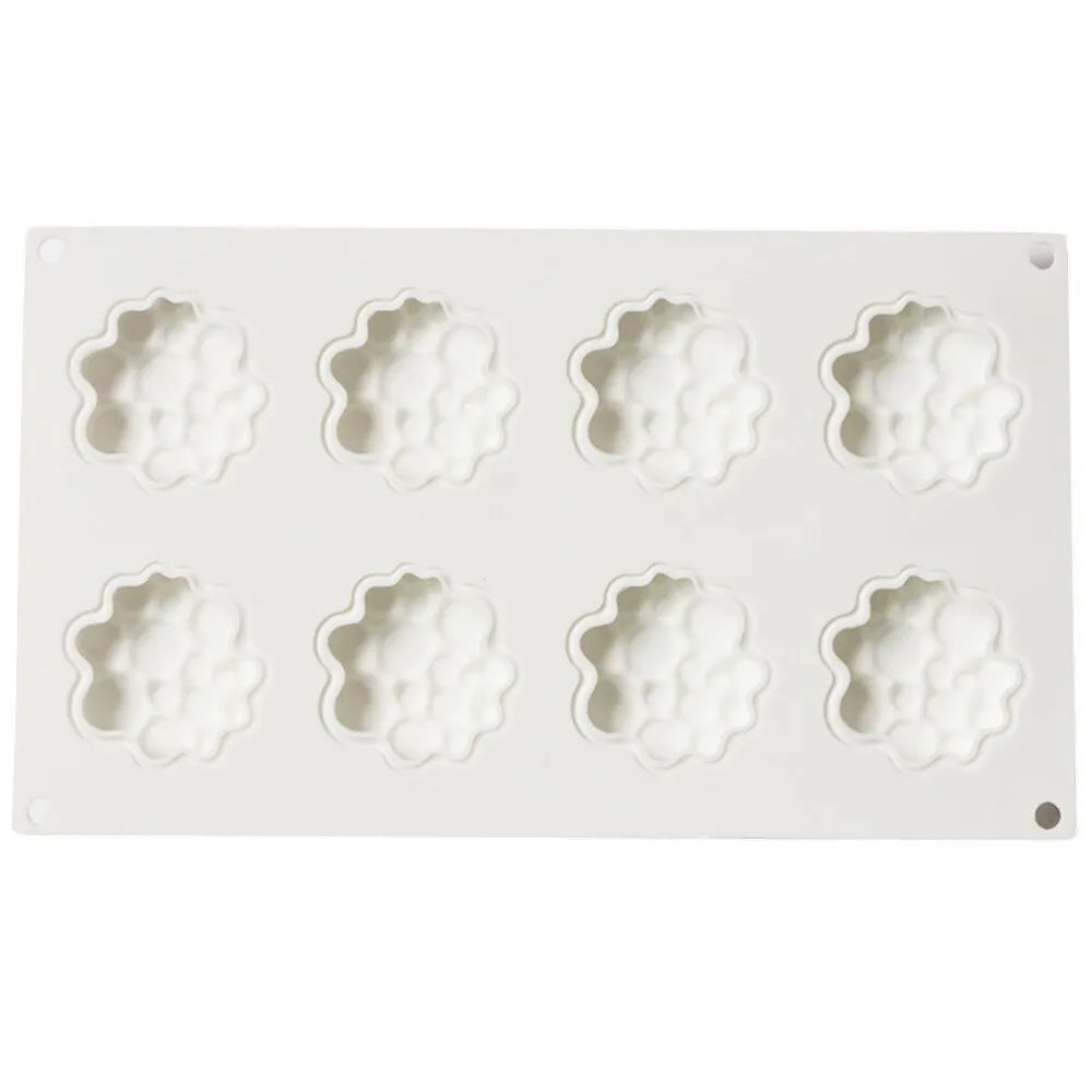 Round cake silicone mold with 8 bubbles, lightweight 129g non-stick baking mould MCM-176