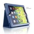 Flat imitation leather case for iPad 2/3/4 9.7 inch in black, two-fold design, business style