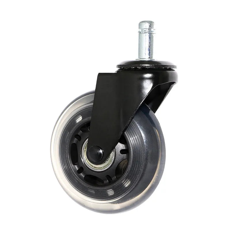 Benyu 2.5 inch black transparent rubber caster set of 5 for furniture replacement wheels