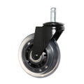 Benyu 2.5 inch black transparent rubber caster set of 5 for furniture replacement wheels