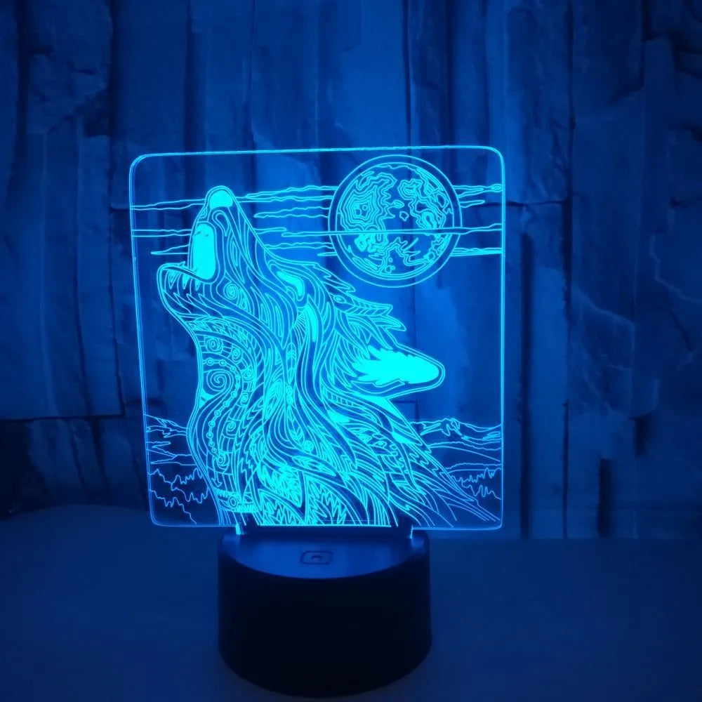 White base colour-changing LED desk lamp with touch control and remote, showing seven colour options.