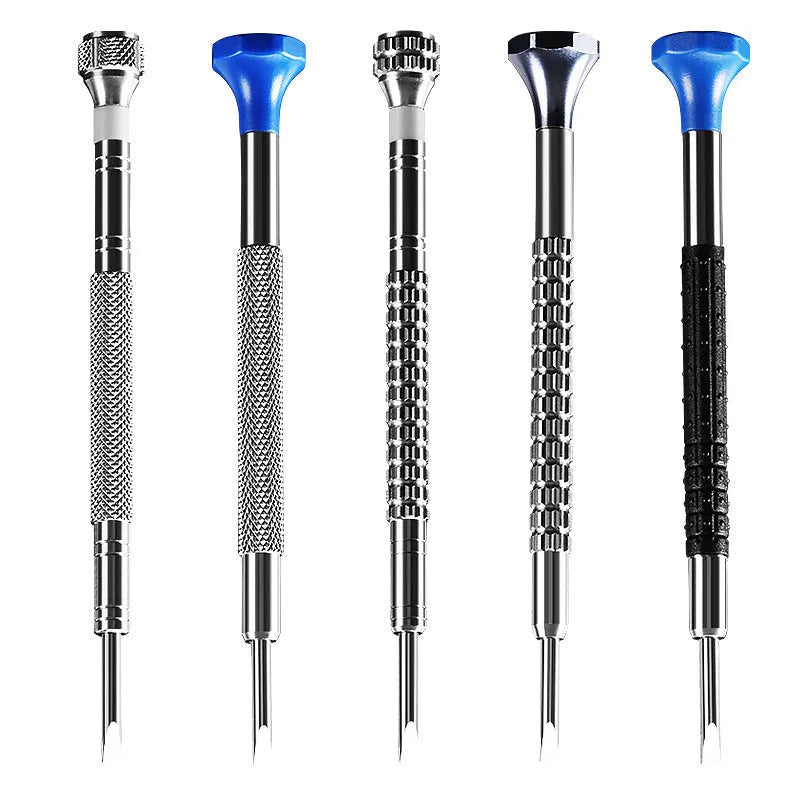 Watch and glasses repair tool kit with 10 screwdrivers and 20 spare drill bits in box