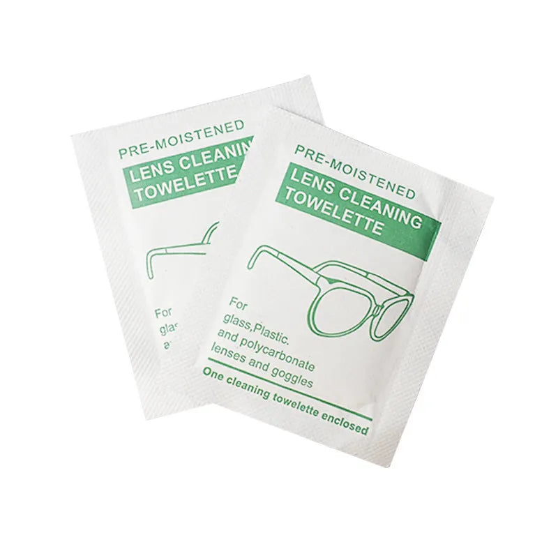 100 individually packaged white glasses cleaning wipes with anti-fog properties