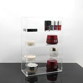 Clear acrylic storage box 24x10x34cm cosmetics organiser plexiglass display stand on vanity