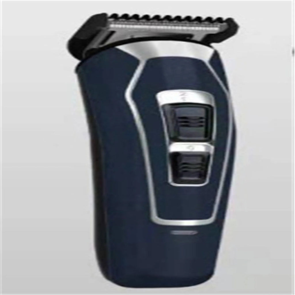 Dark blue rechargeable electric hair clipper with ceramic blades for home grooming