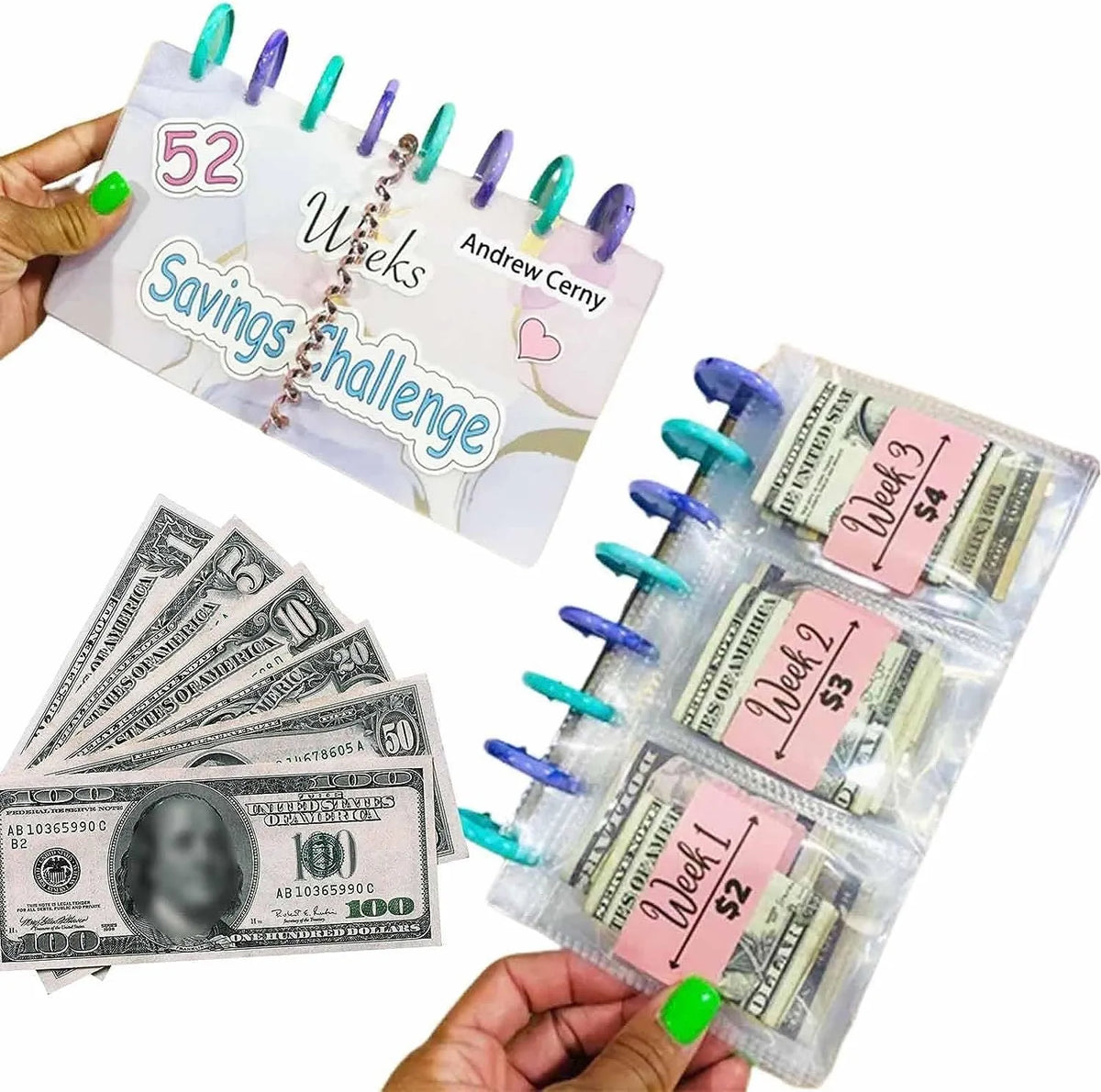 A5 reusable loose-leaf binder album set in plastic, 248 x 185mm, for cards, coupons and notes