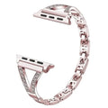 Stainless steel smartwatch strap with diamond detailing in multiple colour options