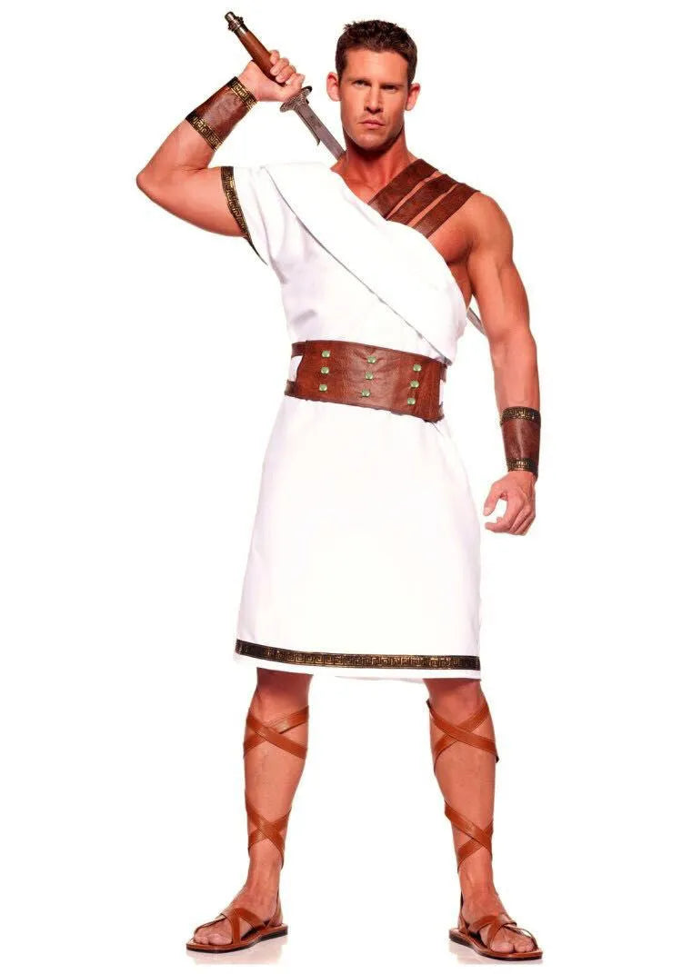 Medieval Roman costume in solid colour with stretchy Lycra fabric, available in multiple styles and sizes.