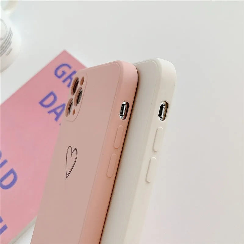 TPU silicone phone case for Apple iPhone in solid colour options including black, green, grey, light green, pink, purple, red, and white