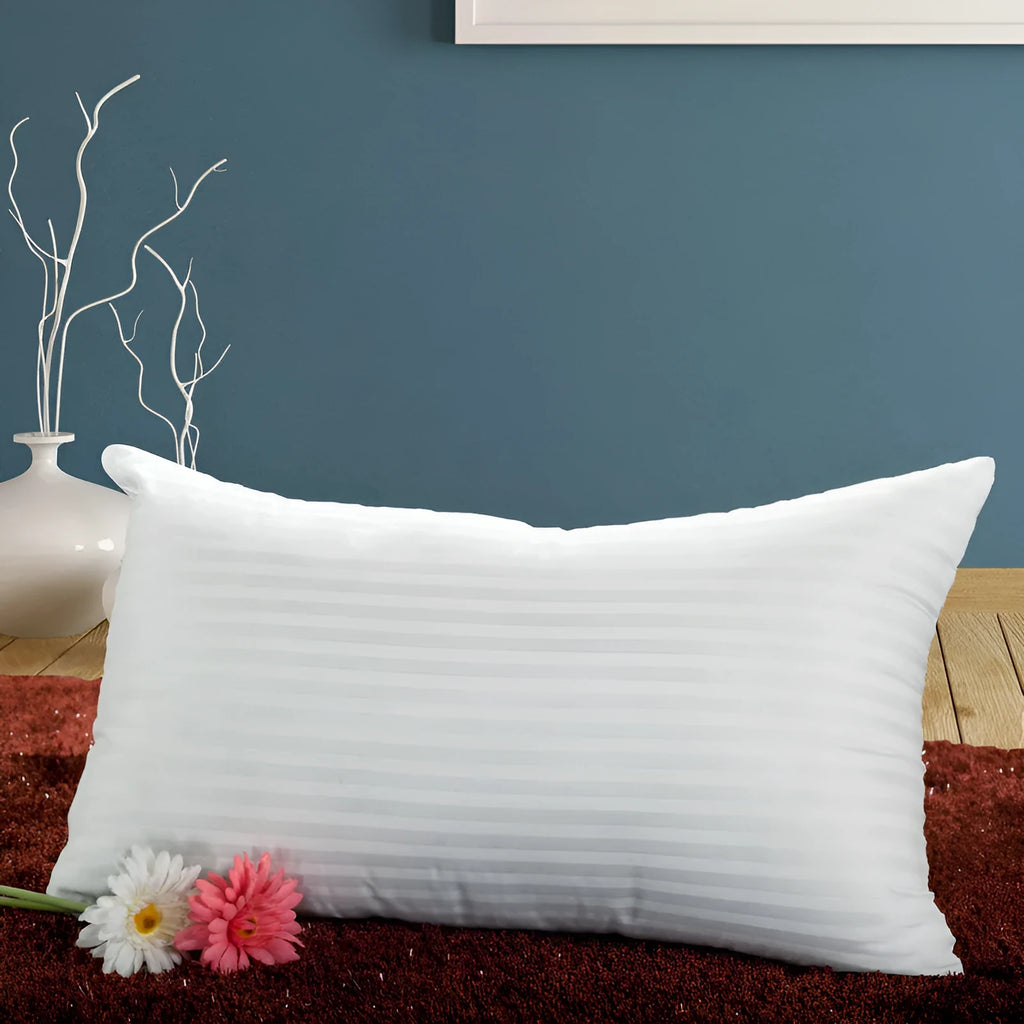White square health care sleep aid pillow, 40x70cm, polyester fibre filling and polyester fabric, single size