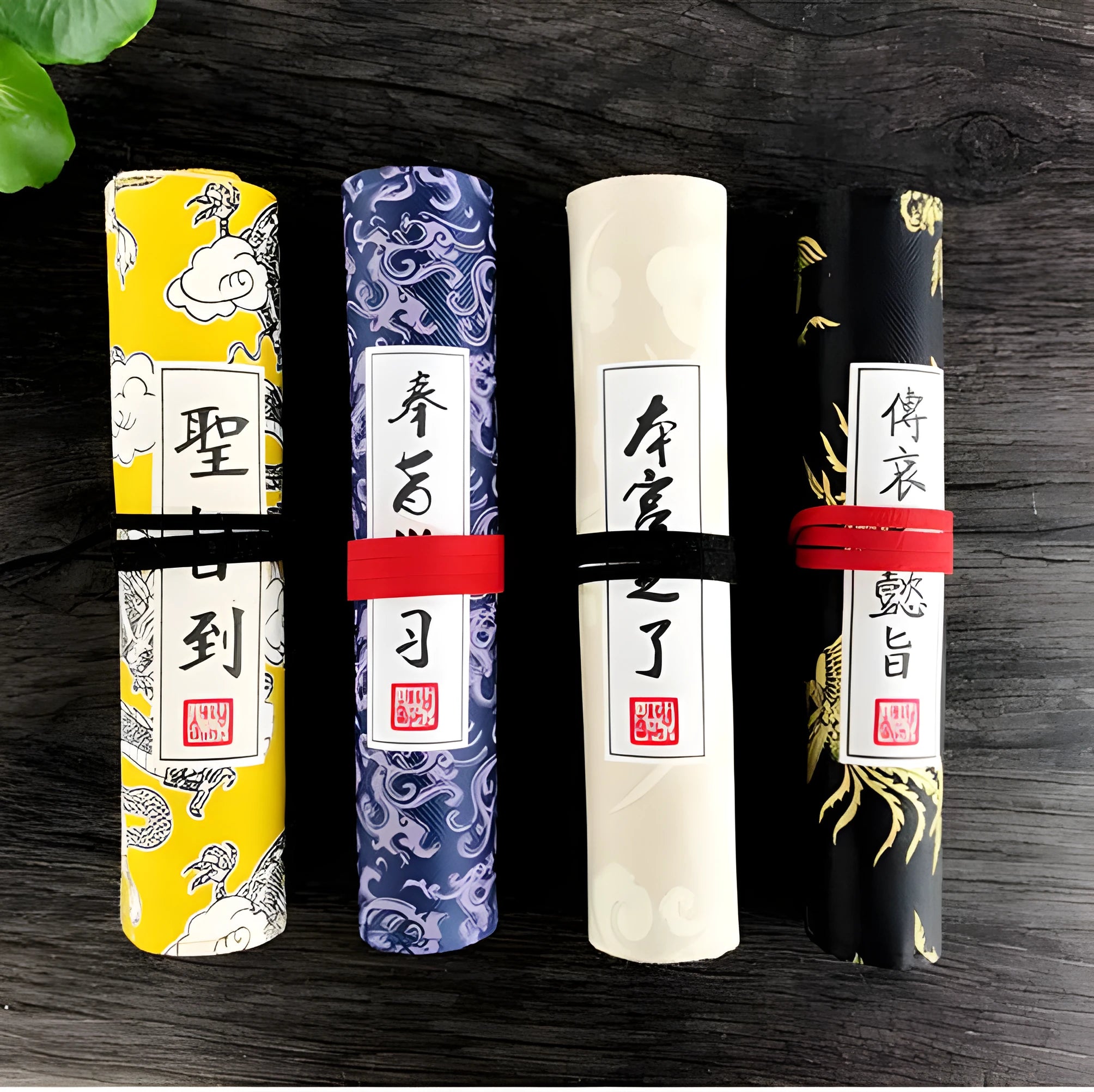 Oxford cloth pencil case in court style, plain fabric, available in four colours, 28.5cm by 20cm
