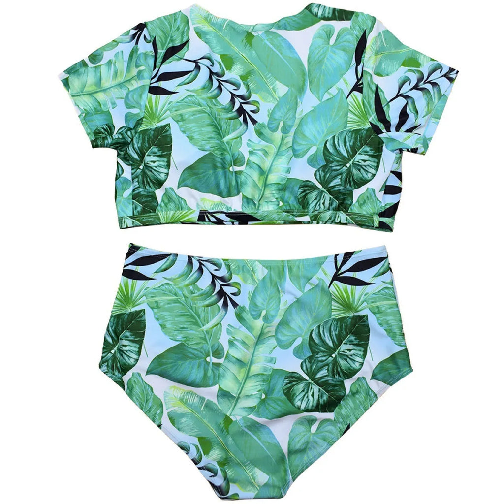 Plus size split swimsuit veil in nylon, sizes XL to 5XL, in pictured colour with chest pad.