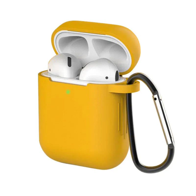 Silicone clamshell protective case for Apple AirPods 1 and 2 in various colours