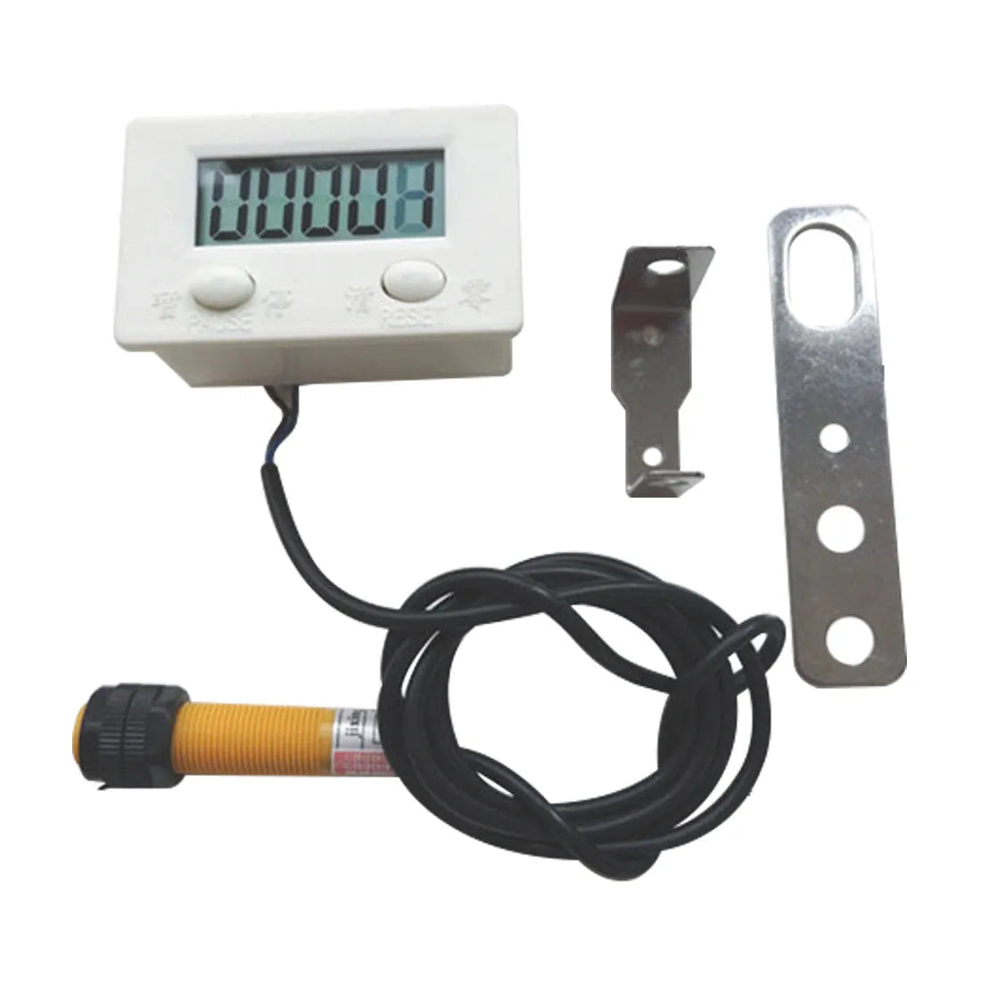 Plastic digital display counter with large LCD screen showing number 0, style TT 5J