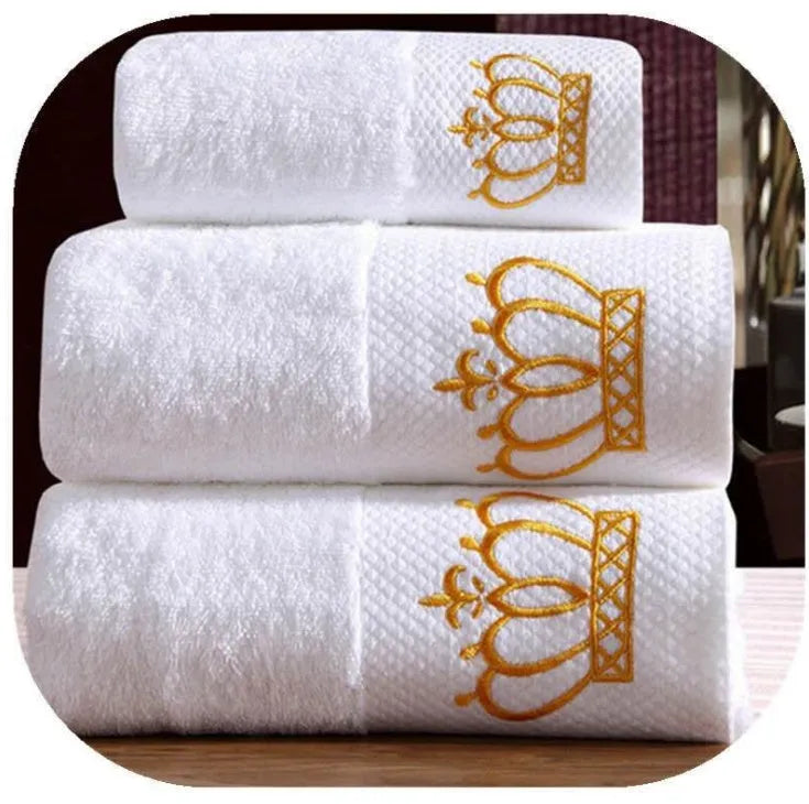 Cotton gift towel with custom embroidery, available in multiple sizes including 32x32cm and 70x140cm, for hotel or sauna use