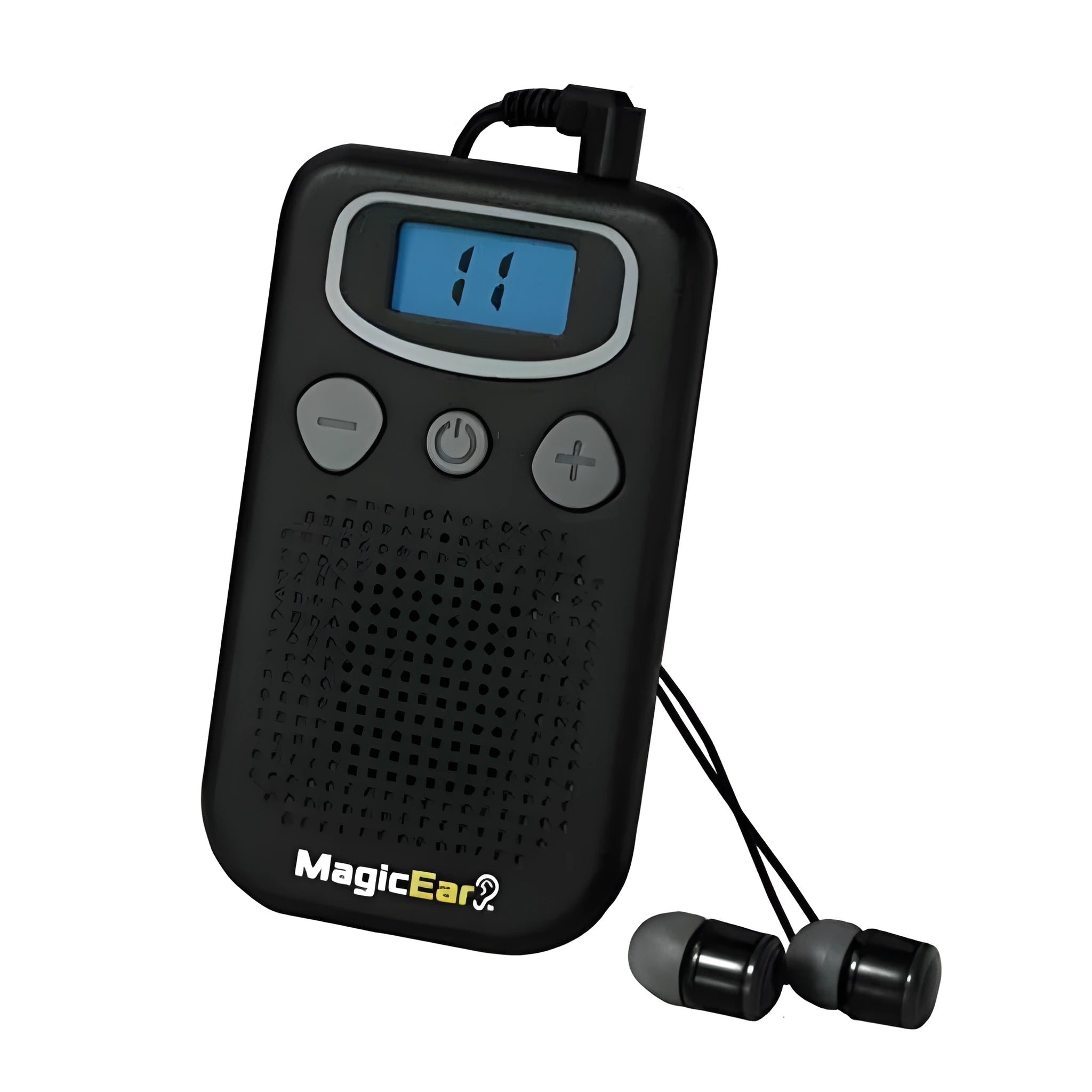 Digital display mobile hearing aid booster with handheld FM radio design in brilliant colour