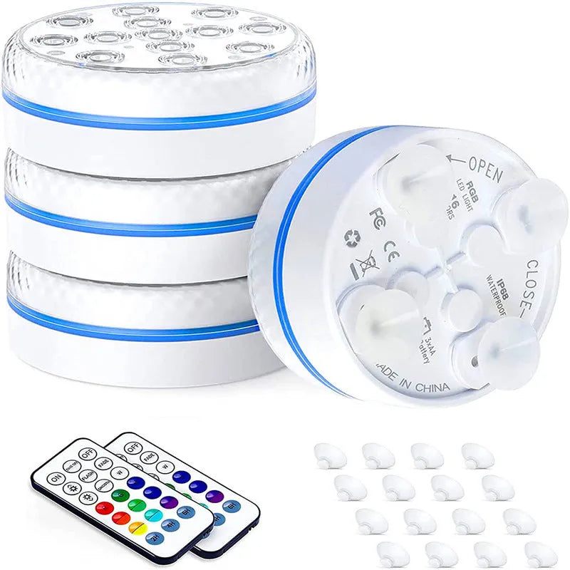 LED colour changing remote control diving light with IP68 waterproof rating for indoor and outdoor use
