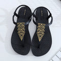 Bohemia flat sandals in black or brown with soft bottom, folk style, sizes 36-39 EU