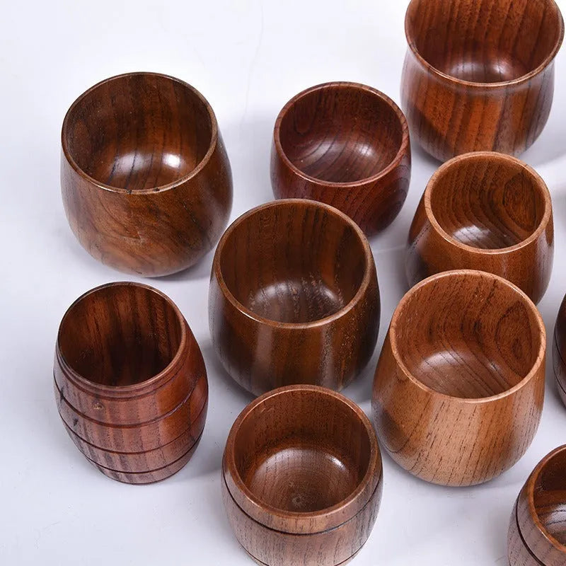 Clear wood vintage wine tumbler with round shape and 301-400ml capacity