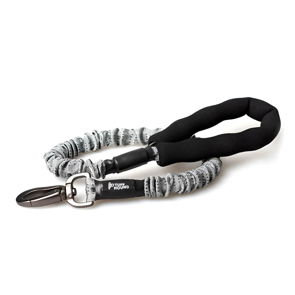 Grey nylon dog leash with chest strap, adjustable 75-150cm length, for small to large dogs
