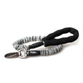 Grey nylon dog leash with chest strap, adjustable 75-150cm length, for small to large dogs