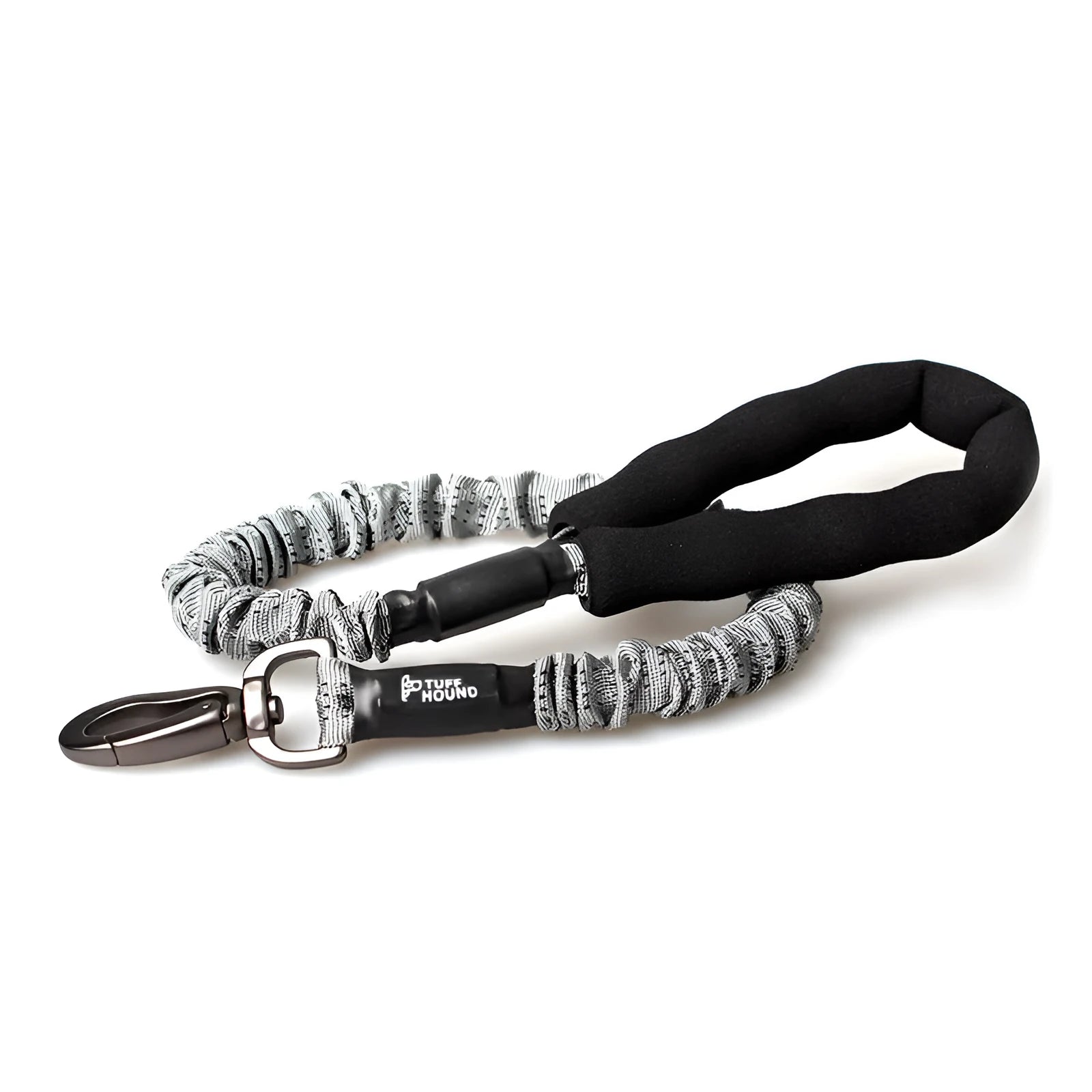 Grey nylon dog leash with chest strap, adjustable 75-150cm length, for small to large dogs