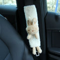 Cartoon plush car seat belt shoulder protector in lamb wool with rabbit and bear designs