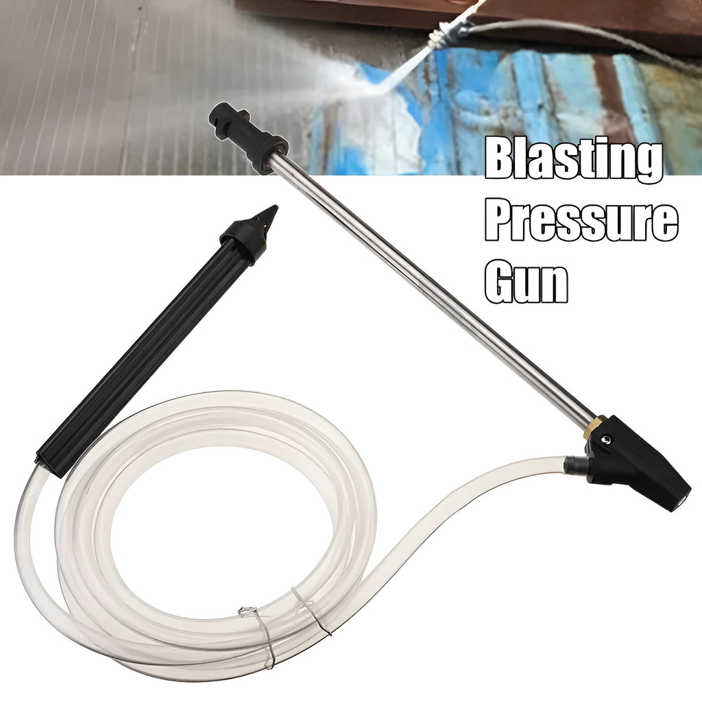 Ceramic sand blasting nozzle with stainless steel handle for Karcher pressure washers.