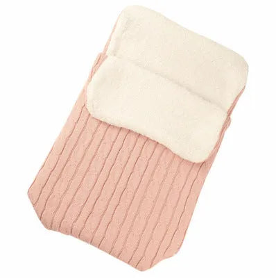 Winter baby stroller sleeping bag with lamb cashmere lining and cotton wool filling in envelope design
