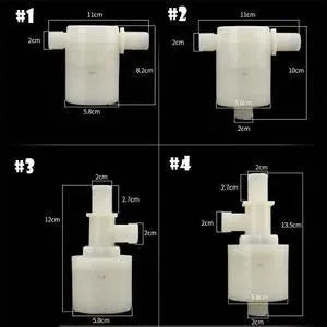 White nylon automatic float valve with threaded connection for purified water level control.
