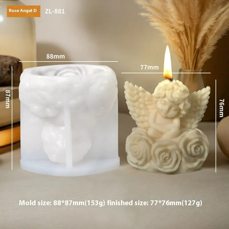 Silicone mould for candle soap making in an irregular angel shape with modern simplicity style