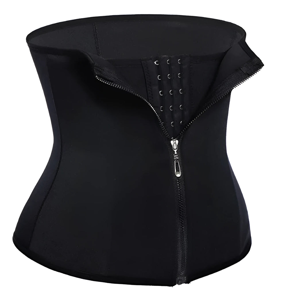 Black neoprene zipper three-breasted belt corset body girdle for waist shaping and postpartum support