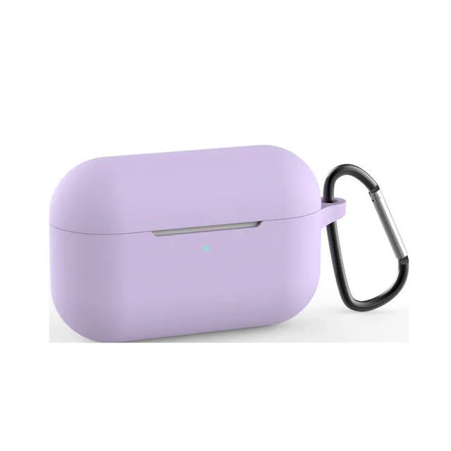 Soft silicone protective cover for AirPods Pro wireless headphones shown in multiple colour options.