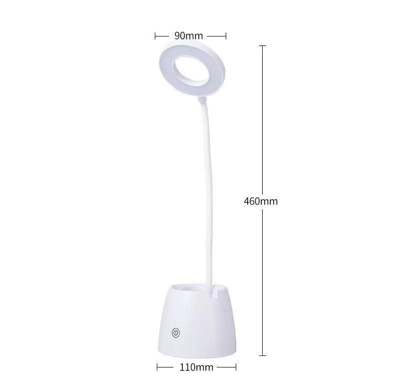 LED folding eye protection table lamp in beige with three colour temperature settings and rechargeable battery