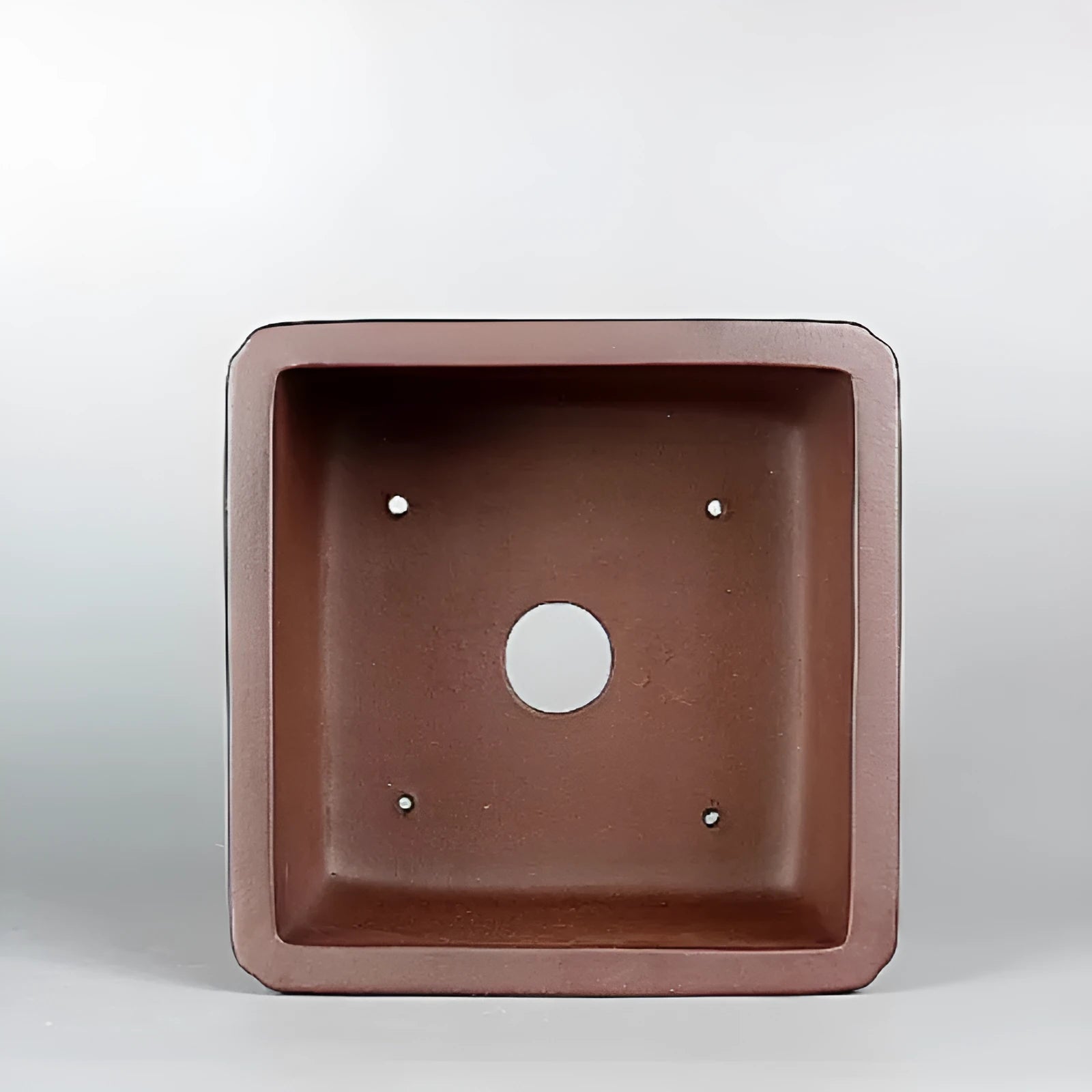 Brown handmade purple clay square flower pot with classical antique design