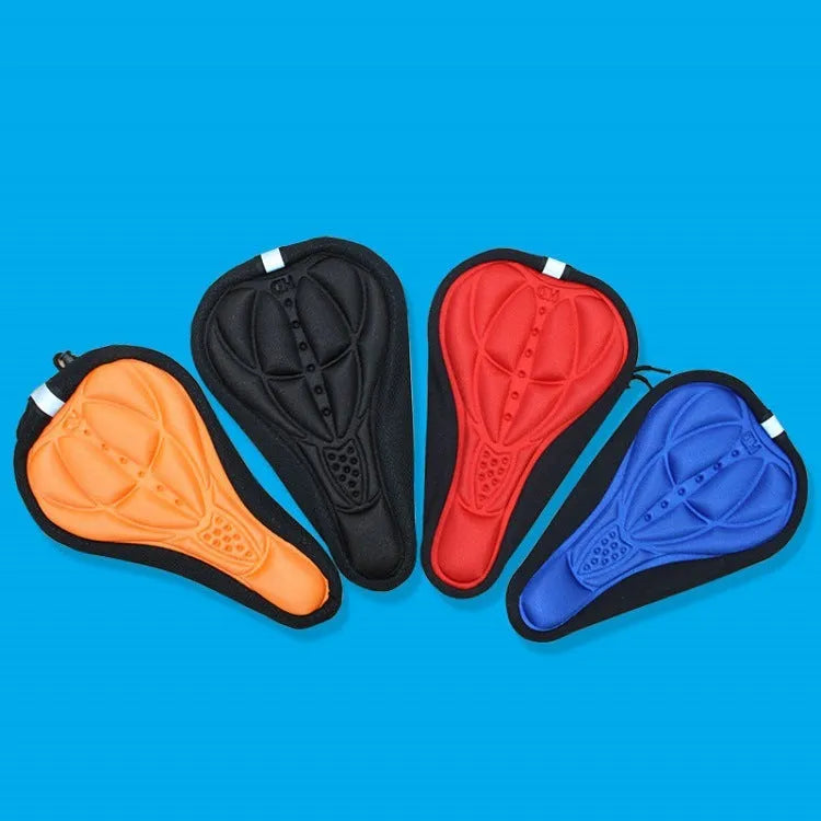 3D breathable bicycle seat cover with GEL silicone layer, 28cm x 17cm x 2cm, in black, red, blue or orange