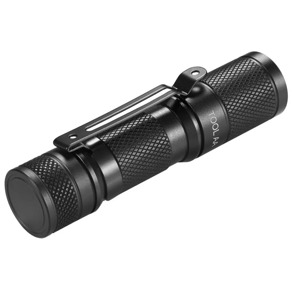 Lumintop Tool AA2.0 black aluminium compact flashlight with magnetic tail cap and battery