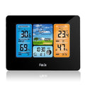 Rectangular LCD digital weather station clock with indoor outdoor temperature humidity display