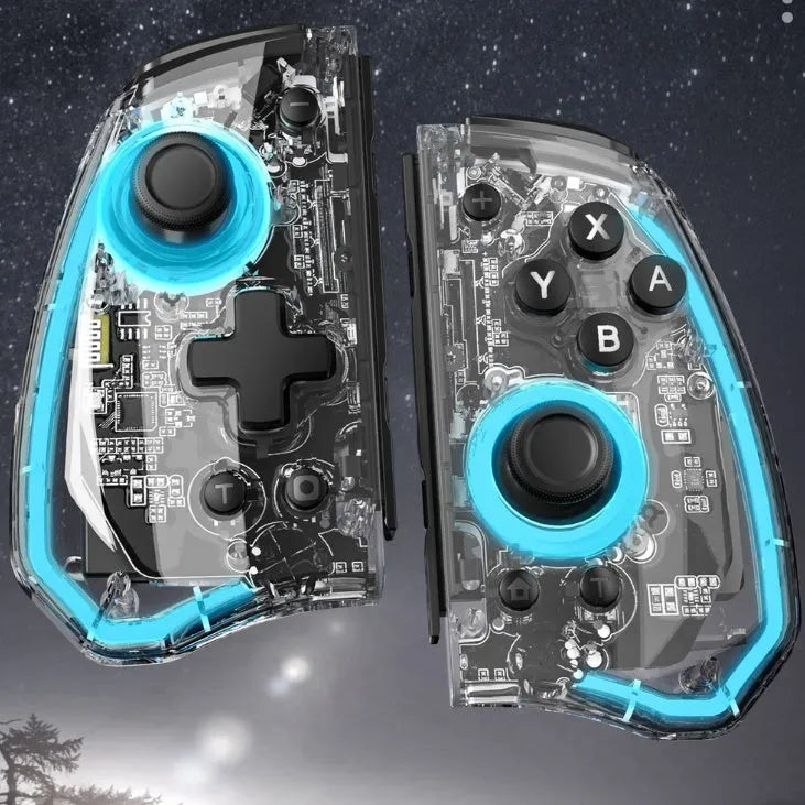 Bluetooth game console handle pair with macro programming, ALPS joystick and metal ring, ABS and copper, 110mm x 66mm x 55mm